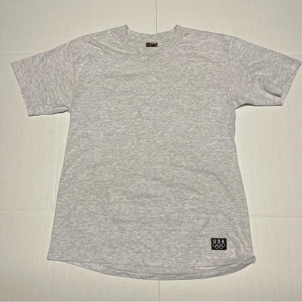 Vintage USA Olympics T-Shirt Men L Grey Short Sleeve Cotton Crew Neck JC Penny